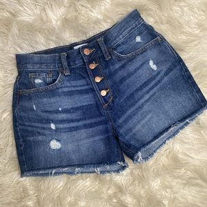 Denim ripped jean shorts